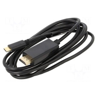 Adapter | HDMI 1.4,USB 3.1 | HDMI plug,USB C plug | 2m | black | black