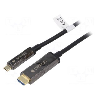 Adapter | HDMI 2.0,optical | HDMI plug,USB C plug | 15m | black