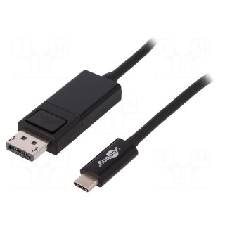 Adapter | High Speed | DisplayPort plug,USB C plug | 1.2m | black