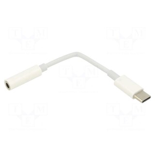 Adapter | Jack 3.5mm 4pin socket,USB C plug | 0.15m | white