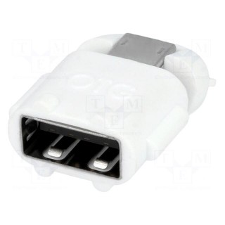 Adapter | OTG,USB 2.0 | USB A socket,USB B micro plug | white