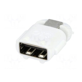 Adapter | OTG,USB 2.0 | USB A socket,USB B micro plug | white