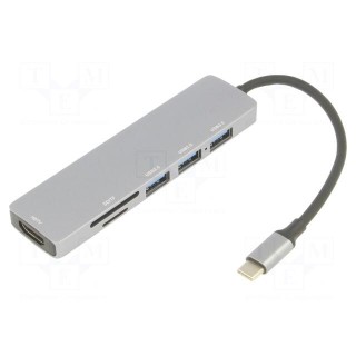 Adapter | OTG,USB 3.0 | nickel plated | 0.15m | black | 5Gbps | silver