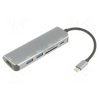 Adapter | OTG,USB 3.0 | nickel plated | 0.15m | black | 5Gbps | silver
