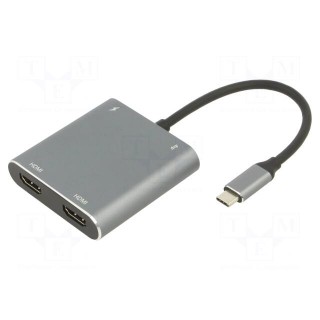 Adapter | OTG,USB 3.0 | nickel plated | 0.15m | black | 5Gbps | silver