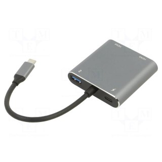 Adapter | OTG,USB 3.0 | nickel plated | 0.15m | black | 5Gbps | silver