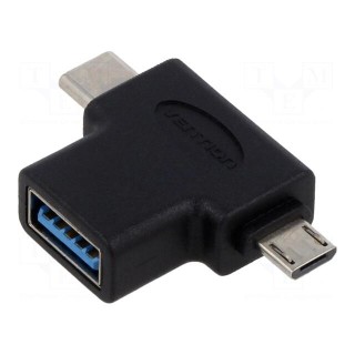 Adapter | OTG,USB 3.0 | USB A socket,USB B micro plug,USB C plug