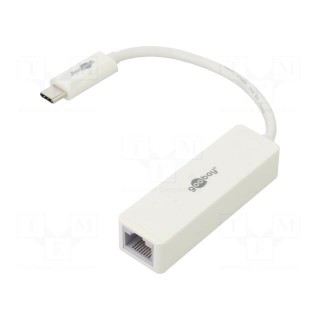 Adapter | USB-C | RJ45 socket,USB C plug | 0.12m | white | 5bps | white