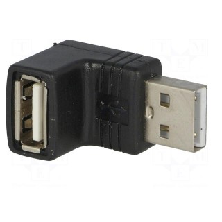 Adapter | USB 2.0 | USB A socket,USB A angled plug | gold-plated