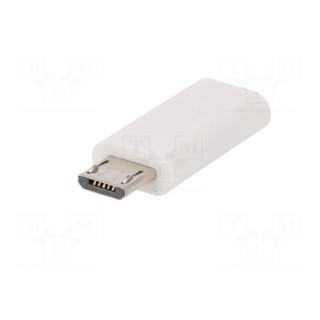 Adapter | USB 2.0 | USB B micro plug,USB C socket | Colour: white