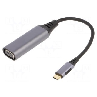 Adapter | USB 3.0 | D-Sub 15pin HD socket,USB C plug | 0.15m | black