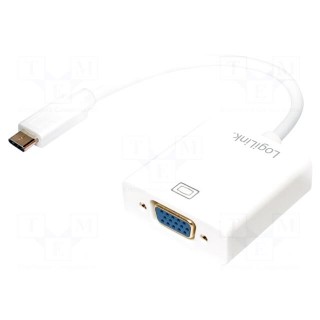Adapter | USB 3.0 | D-Sub 15pin HD socket,USB C plug | 140mm