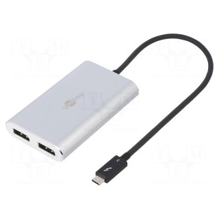 Adapter | USB 3.0 | DisplayPort socket x2 | 0.45m | black | white