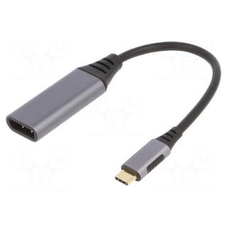 Adapter | USB 3.0 | DisplayPort socket,USB C plug | 0.15m | black