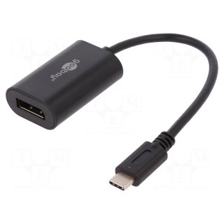 Adapter | USB 3.0 | DisplayPort socket,USB C plug | 0.2m | black