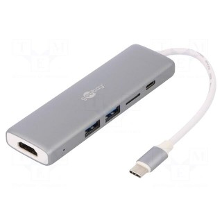Adapter | USB 3.0 | white | grey | Enclos.mat: aluminium