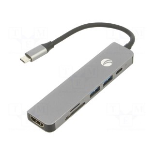 Adapter | USB 3.0 | nickel plated | 0.15m | black | 5Gbps | silver | PVC