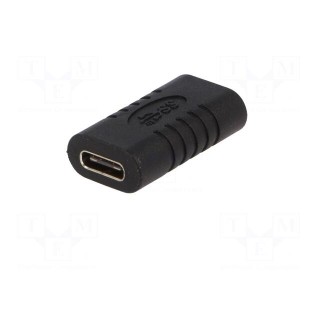 Adapter | USB 3.0 | USB C socket,both sides | black