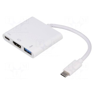 Adapter | Power Delivery (PD),USB 3.0,USB 3.1 | 0.2m | white | white