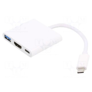 Adapter | USB 3.0,USB 3.1 | nickel plated | 0.2m | white | silver