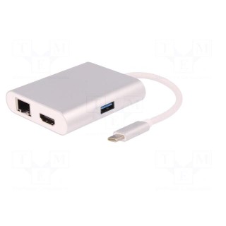 Adapter | USB 3.0,USB 3.1 | nickel plated | 200mm | Colour: silver