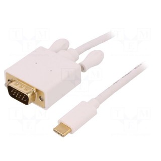 Adapter | USB 3.1 | D-Sub 15pin HD plug,USB C plug | 2m