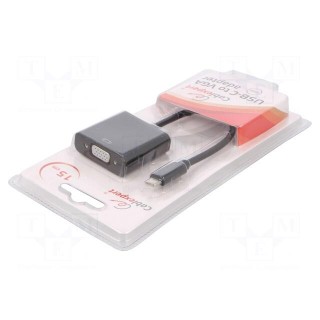 Adapter | USB 3.1 | D-Sub 15pin HD socket,USB C plug | 0.15m | black