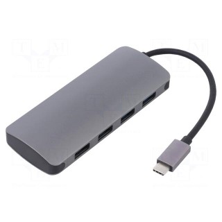 Adapter | USB 3.1 | DC socket,USB A socket x4,USB C plug | 0.2m