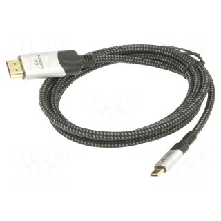 Adapter | USB 3.1 | HDMI plug,USB C plug | gold-plated | 1.8m | black