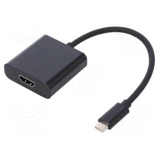 Adapter | USB 3.1 | HDMI socket,USB C plug | 0.23m | Colour: black