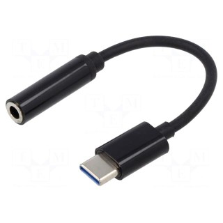 Adapter | USB 3.1 | Jack 3.5mm socket,USB C plug | 0.12m | white