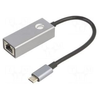 Adapter | USB 3.1 | RJ45 socket,USB C plug | nickel plated | 0.2m