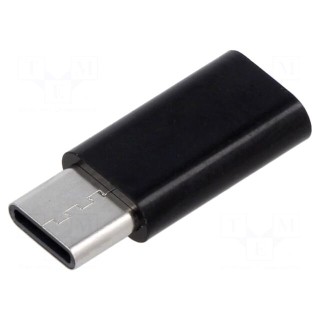 Adapter | USB 3.1 | USB B micro socket,USB C plug | black