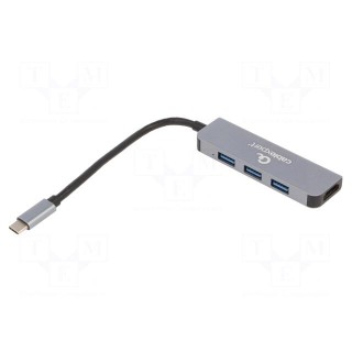 Adapter | USB 3.2 | HDMI socket,USB A socket x3,USB C plug | 0.09m