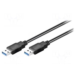 Cable | USB 3.0 | USB A plug,both sides | 5m | black | 5Gbps