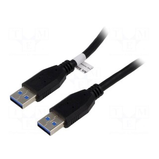 Cable | crossover,USB 3.0 | USB A plug,both sides | 3m | black | 5Gbps