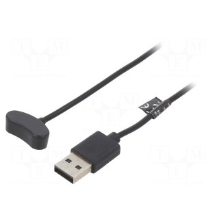 Cable: for smartwatch charging | 1m | black | 1A