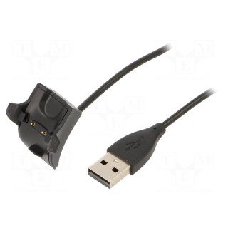 Cable: for smartwatch charging | 1m | black | 1A