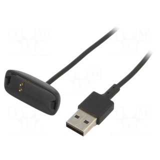 Cable: for smartwatch charging | 1m | black | 1A