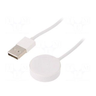 Cable: for smartwatch charging | 1m | white | 1A