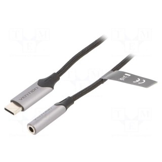Cable | Jack 3.5mm socket,USB C plug | nickel plated | 1m | 29AWG