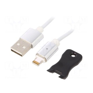 Cable | magnetic,USB 2.0 | Apple Lightning plug,USB A plug | 1m