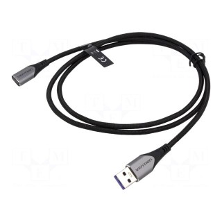 Cable | magnetic,USB 2.0 | USB A plug | nickel plated | 1m | black
