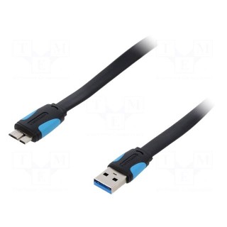 Cable | OTG,flat,USB 3.0 | USB A plug,USB B micro plug | 1.5m