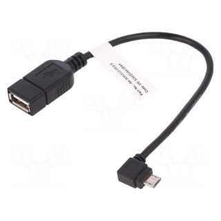 Cable | OTG,USB 2.0 | USB A socket,USB B micro plug (angle)