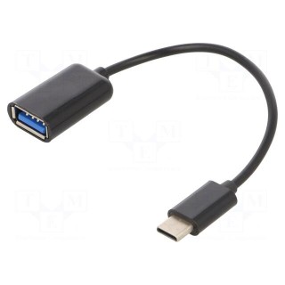 Cable | OTG,USB 2.0 | USB A socket,USB C plug | 0.2m | black | bag