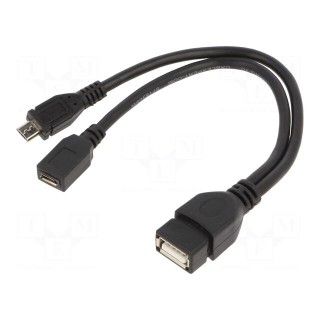 Cable | USB 2.0 | 0.15m | black | PVC | Cablexpert