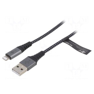 Cable | USB 2.0 | Apple Lightning plug,USB A plug | 0.5m | 480Mbps
