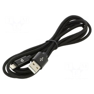 Cable | USB 2.0 | Apple Lightning plug,USB A plug | 1.8m | black