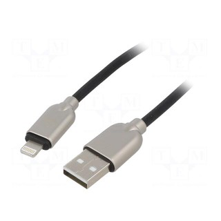 Cable | USB 2.0 | Apple Lightning plug,USB A plug | 1m | black